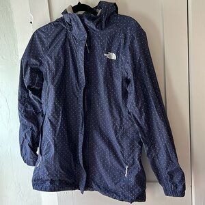 The North Face polka dot rain coat/wind breaker